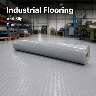 Bulk PVC Coin Mat Roll Textured Coin Pattern Anti Slip Floor Mat for Warehouse Factory Shop Entrance