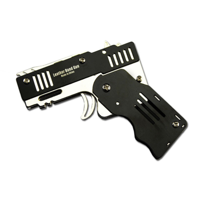 Alloy Plastic Plate Rubber Band Gun Keychain Color 11-shot Mini Rubber Band Gun Children's Toy Gun