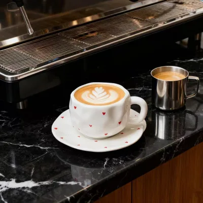 Hot Selling Handmade Customized Logo Drinking Coffee Mug Matte Beige Ceramic Tea Cups Wholesale Ceramic Coffee Cup