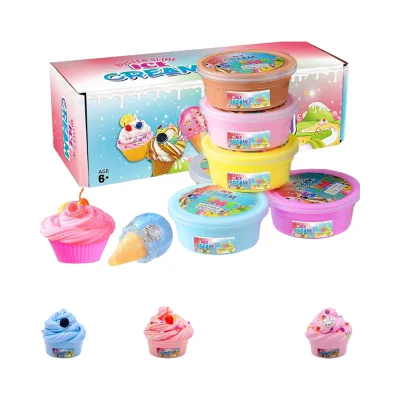 Butter Slime Kit Stretchy Non-Sticky Ice Cream Clay Slime Making Kit Stress Relief Toys Party Favors for Kids Girls Boys