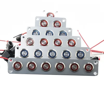 6 Way Self-Locking Stainless Steel Push Button Combination Switch Panel, Pre Wired, Equipped With Stickers, High Durability