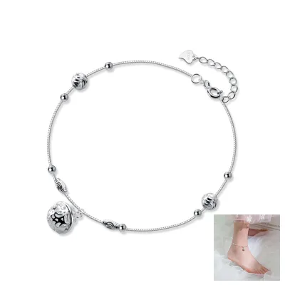 WMS1687 Wah Mei Sterling Silver 925 Anklets Hollow Palace Bell Elegant Charm Fashion Trendy Third Party Certified Everyday Wear