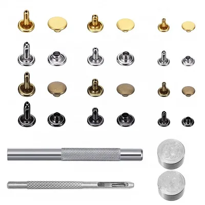 Double Cap Mushroom Head Rivet 10mm Metal Rivet Nickel Iron Double Cap Rivet for Clothing
