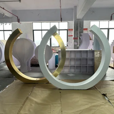 Factory Low Custom Backdrop Stand Metal Wedding Huge Tall High Quality Circular Metal Ring Metal Wedding Backdrop
