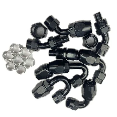 BJR Lightweight AN10 AN12 AN16 90 Degree Black Anodized Aluminum Alloy an Fittings for Racing Fuel Line Modifications.