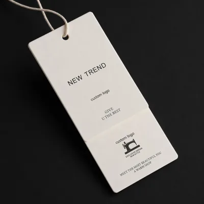 Custom Hang Tag Label Shape Cut 50x85mm Satin Ribbon Custom Logo Personalized for Clothing Garment Accessories Garment Clothing