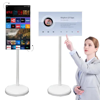 21.5 Inch White Stand Tablet Tv Follow by Me Remote Touch Screen Monitor Mobile Smart Tv Display Electronics Portable Tv