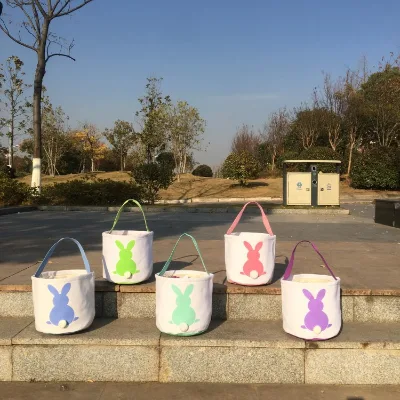 New Arrival Easter Decoration Basket Personalized Easter Cute Bunny Blank Basket for Children's Gift Easter Bucket