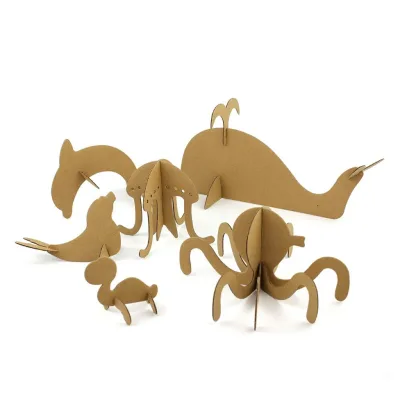 Popular DIY Toy Sea Animal Model Jigsaw Puzzle Assembly Puzzles Kids Graffiti Toy Sea Animal World 3D Cardboard Puzzle