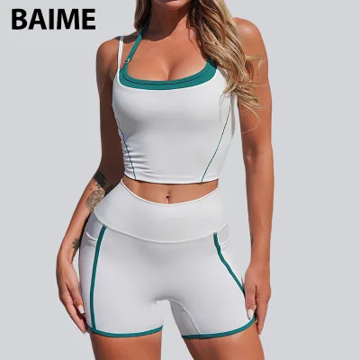 Quick Dry Plus Size Solid Yoga Tank Top & Leggings 2-Piece Set Cost Effective