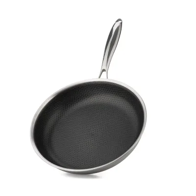 Tri-ply Stainless Steel Frying Pan Set with Lid,Skillets,Induction Chef's Cooking Pan,Pots and Pans Set,Dishwasher and Oven Safe