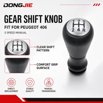 5 Speed Top Quality Leather Gear Shift Knob with Gaitor Cover Handle Ball Fit for peugeot 307 Gear Shift Knob with Boot