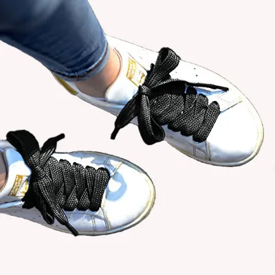 Factory Direct Wholesale Multi Color Premium extra Wide Flat Fancy Custom Fat Shoelaces for Sneakers