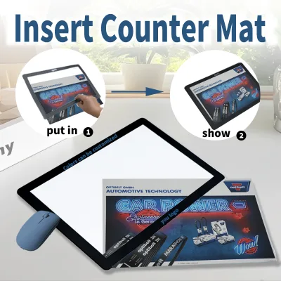 Insert Advertising Counter Mat Reusable Frame Desk Top Pad Protecting Counter Surface While Displaying Auto Brand Product Info