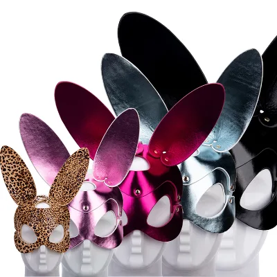 Erotic Sex Toys BDSM Bondage Restraint Slave Face Mask Cosplay Leather Cute Sexy Rabbit Mask
