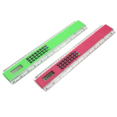 30cm 12inch New Gift Compact School Student Use Multi-function Scale Ruler Protractor 8 Digits Office Ruler Calculator