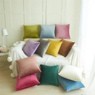 Nordic Solid Velvet Velvet Dutch Plush Sofa Cushion Pillow case Covers