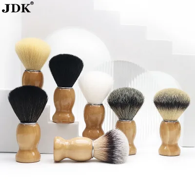 JDK Camphor Wood Handle Neck Brush with Nylon Bristles for Shaving-Commercial Use