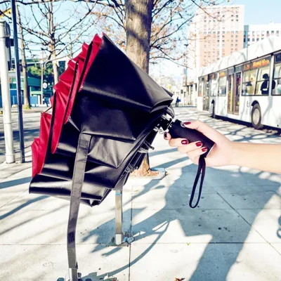 Competitive Wholesales Auto 3-Fold Umbrella with Reverse Style Sunshade for Rain and Car Use