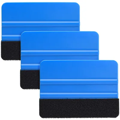 Wholesale Car Vinyl Wrap Tool Plastic Blue Felt Squeegee with Black Fabric Felt Edge