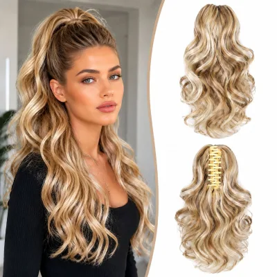 Women's Clip-in Short Curly Ponytail Wig Natural-looking Synthetic Hairpiece 100g Ponytail Extension