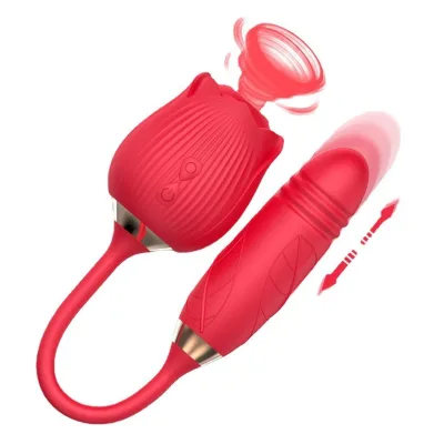 New Red Pink Rose Shaped Clitoris Suction Stimulator Sex Toys Clit Sucker Lick Vagina Clitoral Breast Sucking Vibrator%