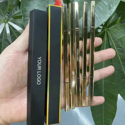 Make Your Own Brand Eyebrow Pencil Guangdong Luxury Water Resistant 3D Eye Brow Pencil Gold Eyebrow Pencil