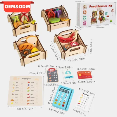 Montessori Role Pretend Play Food Set Supermarket Grocery Store Learning Math Toy for Kids Kitchen Accessories Fruit Vegetable