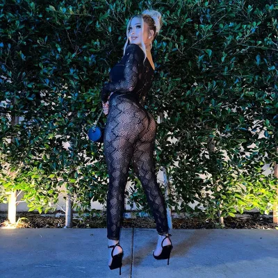 Hot Selling Elastic Thick Sexy Hollow Out Lace One Piece Mesh Jumpsuit Women