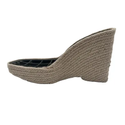 PVC Side Wall Wrapped Twisted Hemp Rope Ladies Wedge Sandal Midsole Shoe Sole