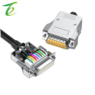 New DB15 solder-free 15-pin connector, solder-free female and male 15P solder-free wire terminal plug