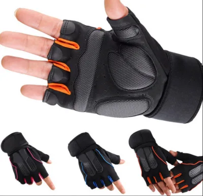 Men and Women's Fitness Half-finger Gloves Lengthened Wristbands Design Cycling Gym Training Dumbbell Weightlifting Anti Slip