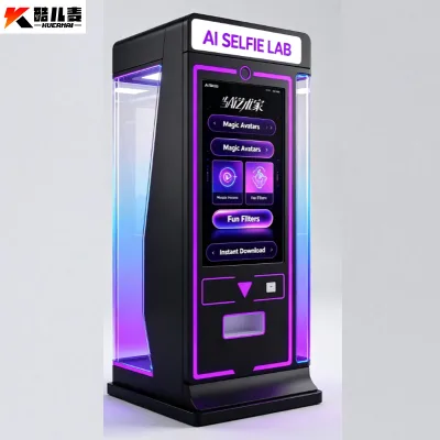 AI Generated Art Photo Booth HD Touch Screen Interactive Selfie Photography Camera Self-Service Print for 8-10 People Commercial