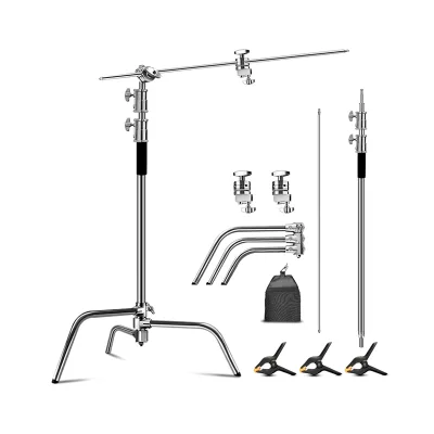 FANTAI New Arrival 330cm C Stand Stainless Steel Air-Cushion Light Stand for Studio Strobe Lighting Background Tripod