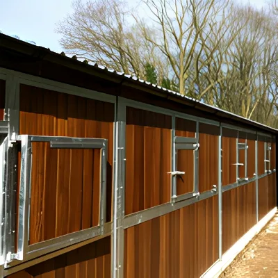 Portable Galvanized Horse Stable Stall With Roof Heavy Duty Outdoor Temporary Horse Shelter Horse Barn