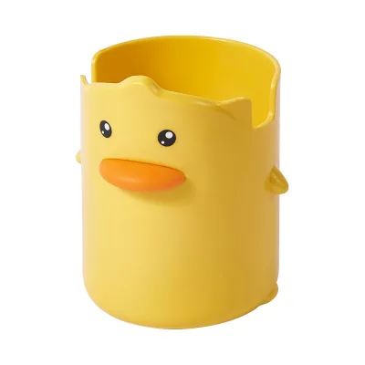 Little Yellow Plastic Duck Multi-Functional Pencil Pen Holder Large-Capacity Desk Organizer Study Supplies Phone Stand
