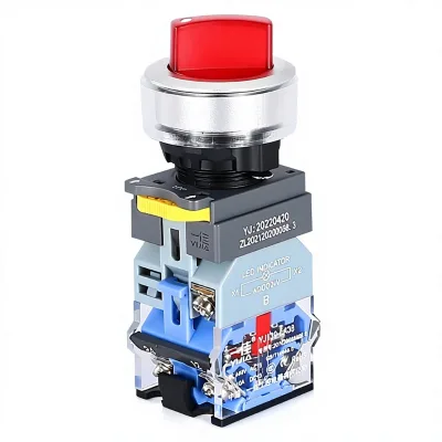 Yijia Two-Position 1no+1nc LED Illuminated Rotary Round Knob Switch 30mm Latching Model LA38-11XD/21