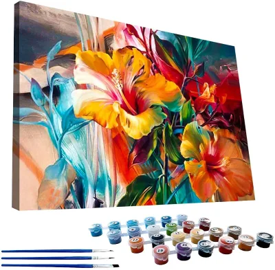 40x 50 Cm-flower Digital DIY Frame for Adults Children Beginners Acrylic Oil Kit Wholesale Wall Art Flower Acrylic Paint