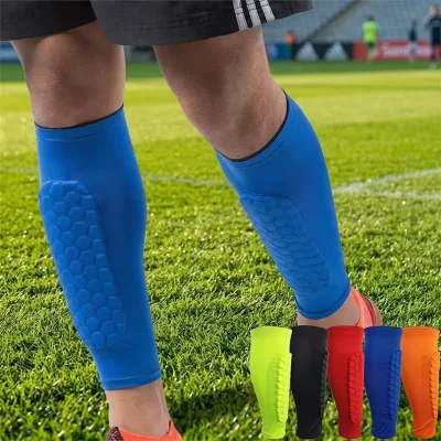 Custom Honeycomb Football Leg Strap Brace Support Shin Pads Calf Compression Sleeve Soccer Shin Guard