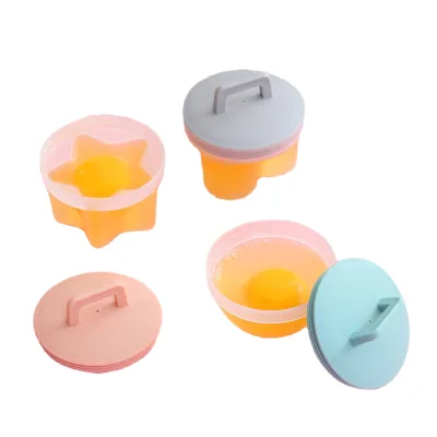 Steamed Silicone Egg Mold Cake with Cover Comes with Sustainable Cute Brush PP Food Grade 4-piece Set Forming Machine