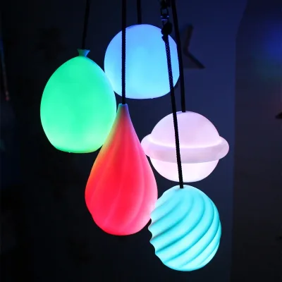 USB Rechargeable Colorful Juggle Dance Led Poi Ball Spin Soft PVC Flashing Light up Led Juggling Ball