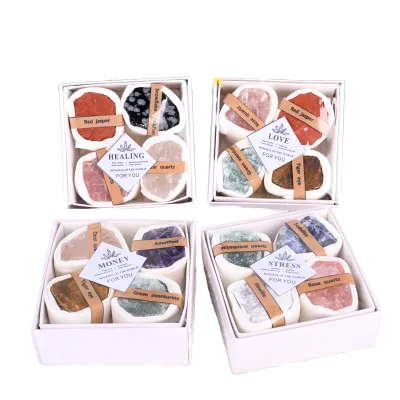 Wholesale Custom Crystal Gift Box Sets Natural Raw Crystal Stones for Love Theme Decorations