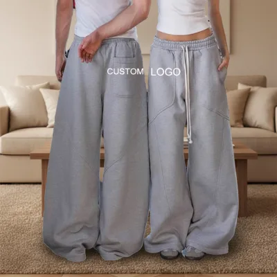 Custom Design Cargo Men Hip Hop Mid Waist Elastic Drawstring Joggers Sweatpants Casual Trainers