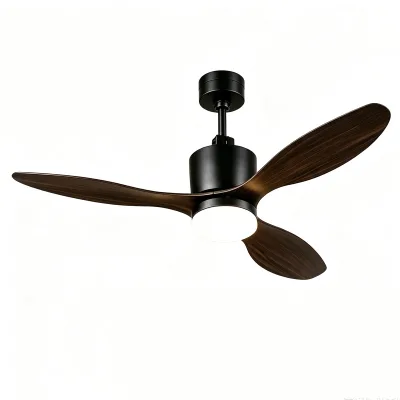 ODM OEM 42/52/60 Inch DC Motor Ceiling Fan Light 6-Speed Remote LED Dimming 3000-6000K Dark Walnut 3-Blade