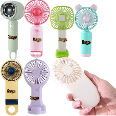 Promotional Custom Logo Portable Mini Handheld Desktop USB Air Cooling Electric Hand Rechargeable Mini Fans for Outdoor Travel