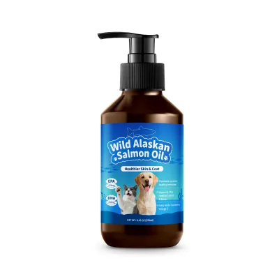 Oem Private Label Dog Salmon Oil Press Pump Bottle Wild Caught Alaskan Deep Sea Fish Oil Pet Mobility Skin Coat Care