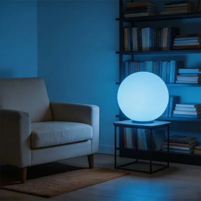 Globe Shaped Plastic Round Wall Lamp Wireless Remote Custom Color Temperature Lighting for Balcony Bedroom