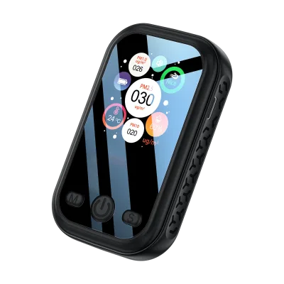 Hot Sales Black Air Quality Detector 1000mAh Rechargeable PM1.0 PM2.5 PM10 Dust Monitor Humidity Temperature Outdoor Household
