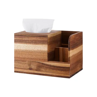 Custom Logo Modern Wooden Napkin Box Table Paper Dispenser Organizer for Home Hotel Car Bathroom Storage Solution