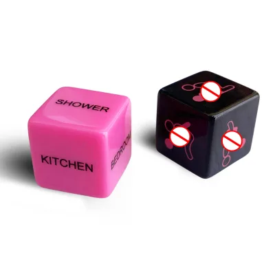 Black & Red Acrylic BDSM Dice Set 6 Sided Kinky Game Dice for Adult Sexy Fun